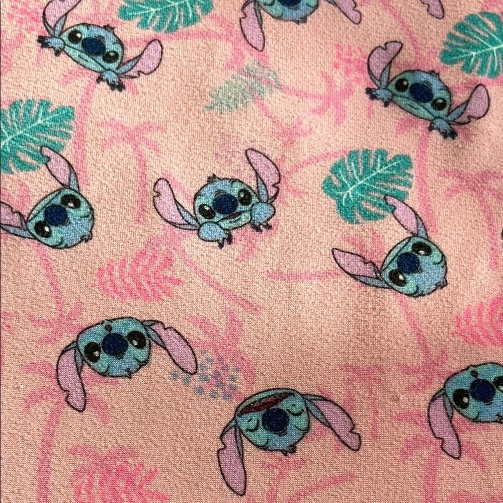 Pink Sleeveless Dress with Blue and Green Floral Print
